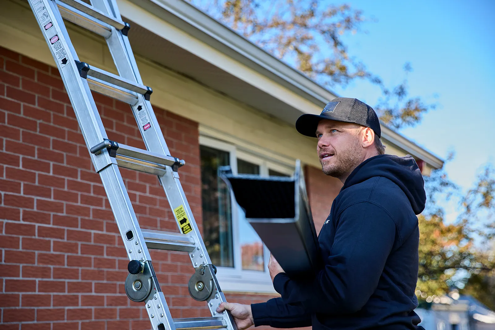 Protected gutter after debris season — Camrose Eavestrough Service, Camrose AB